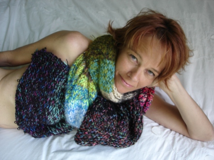 écharpe étole laine tricotée main