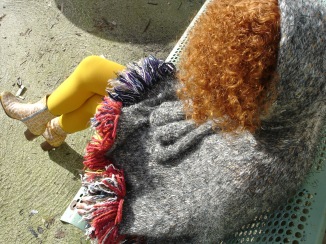 poncho laine tricotée main