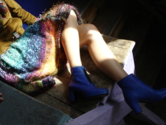 jupe laine tricotée main